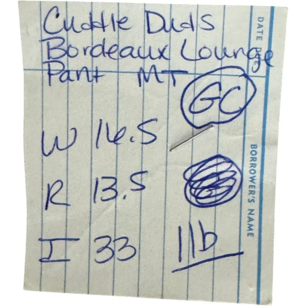 Cuddl Duds Soft Rib Lounge Pants Women Medium Tall MT Bordeaux Red A696247‎
